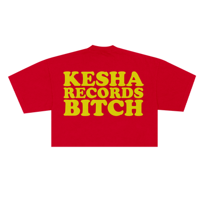 KESHA RECORDS BITCH CROPPED TEE