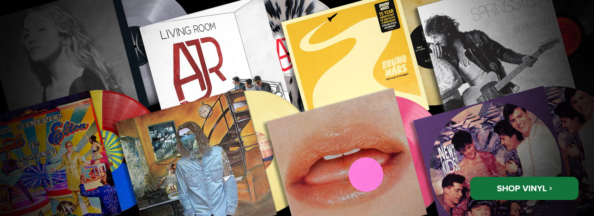 A collection of Vinyl product images showcasing the Vinyl category. 