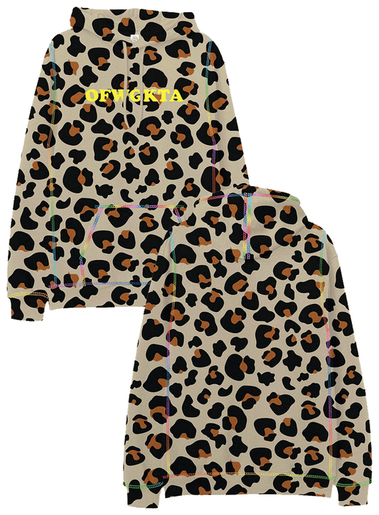 Leopard Contrast Hoodie