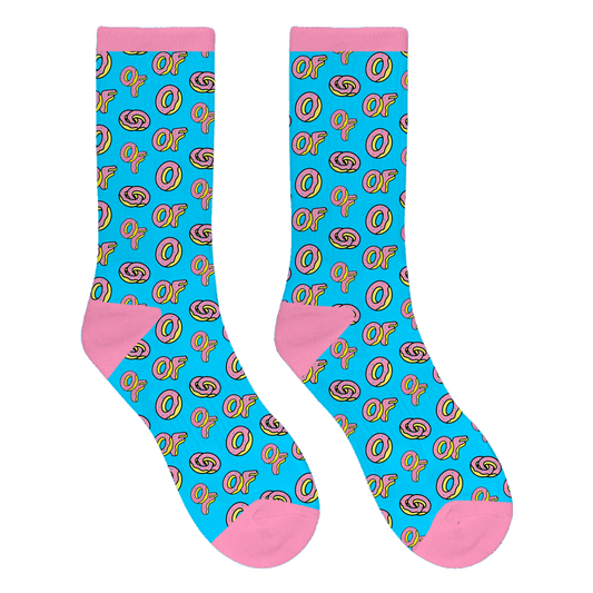 Donut Pattern Socks - Blue/Pink-Odd Future