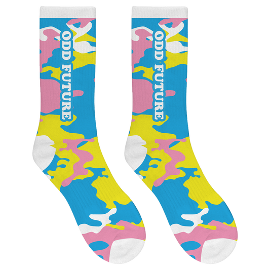 Odd Future Socks - Blue/Yellow/Pink Camo-Odd Future