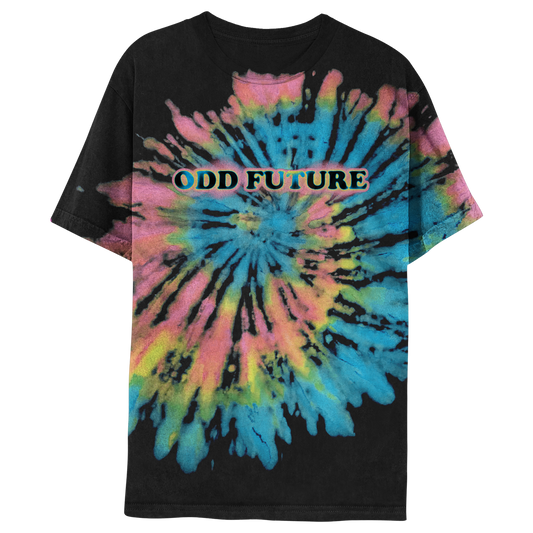 Multi Spiral T-shirt - Black/Multi Tie Dye-Odd Future