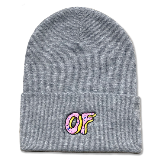 OF Classic Logo Cuff Beanie - Grey-Odd Future