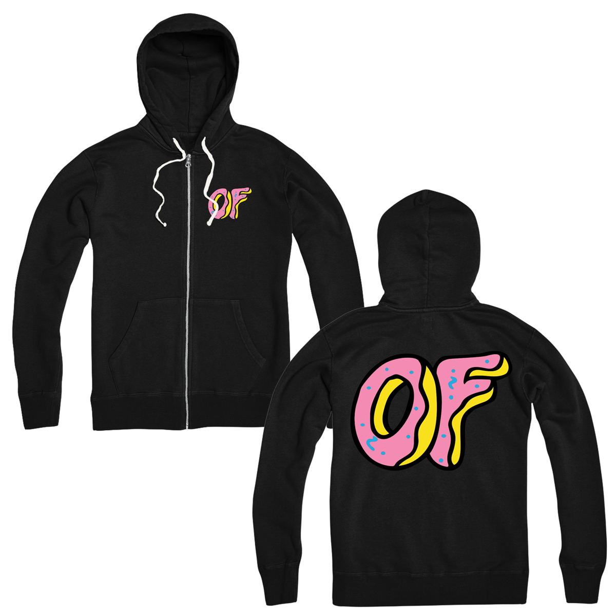 OF Classic Logo Zip Hoodie - Black-Odd Future