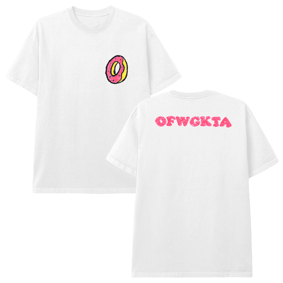 Donut Sketch T-shirt - White-Odd Future