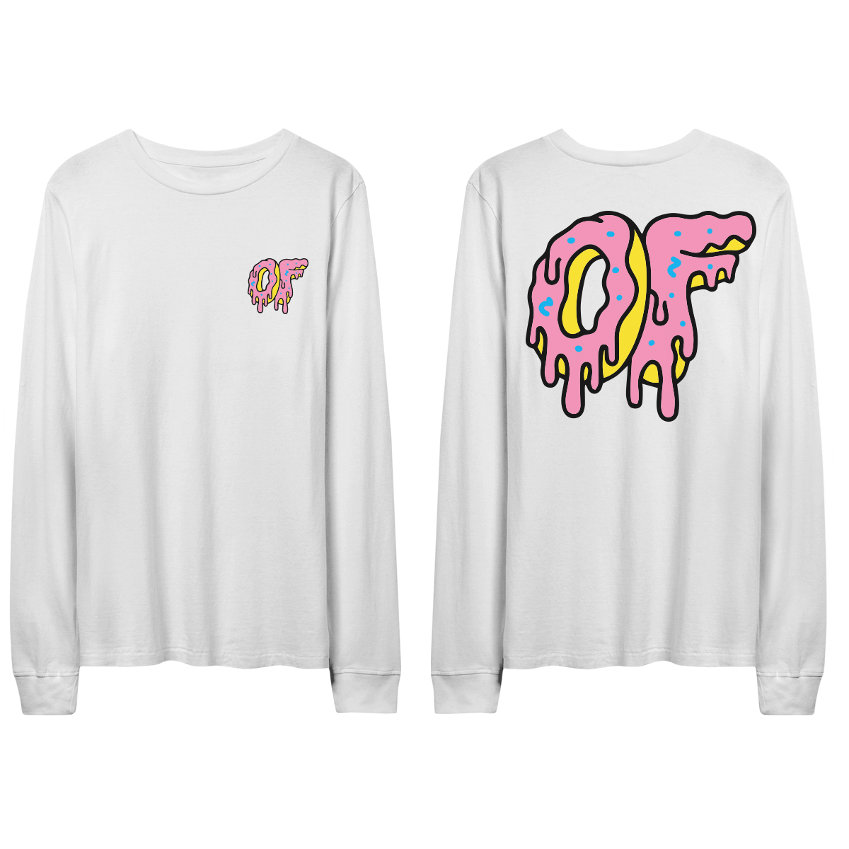 Dripping Logo Longsleeve- White-Odd Future