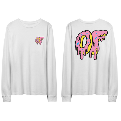 Dripping Logo Longsleeve- White-Odd Future