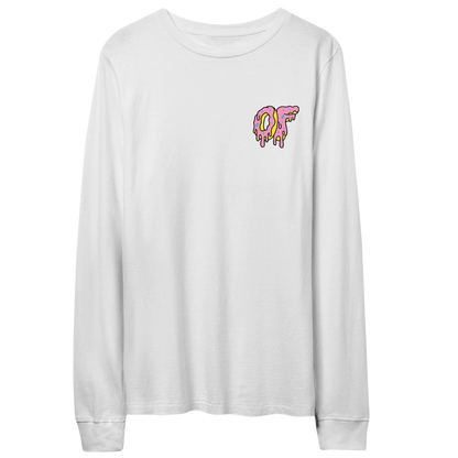 Dripping Logo Longsleeve- White-Odd Future