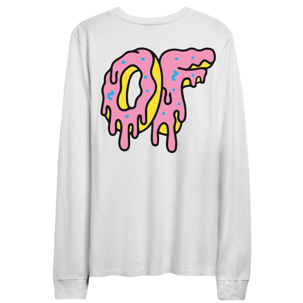 Dripping Logo Longsleeve- White-Odd Future