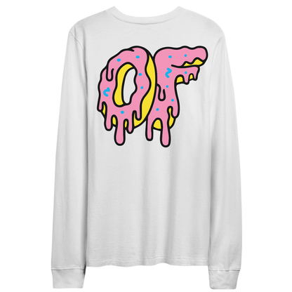 Dripping Logo Longsleeve- White-Odd Future