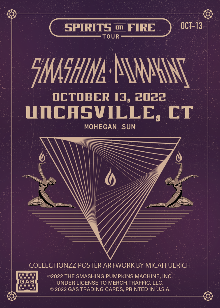 The Smashing Pumpkins Uncasville October 13, 2022 Exclusive GAS Trading Card