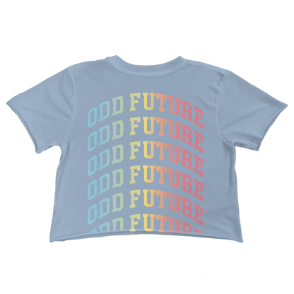 Repeat Rainbow Crop Shirt - Dusty Blue-Odd Future