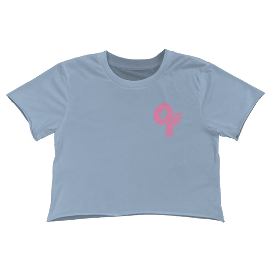 Repeat Rainbow Crop Shirt - Dusty Blue-Odd Future