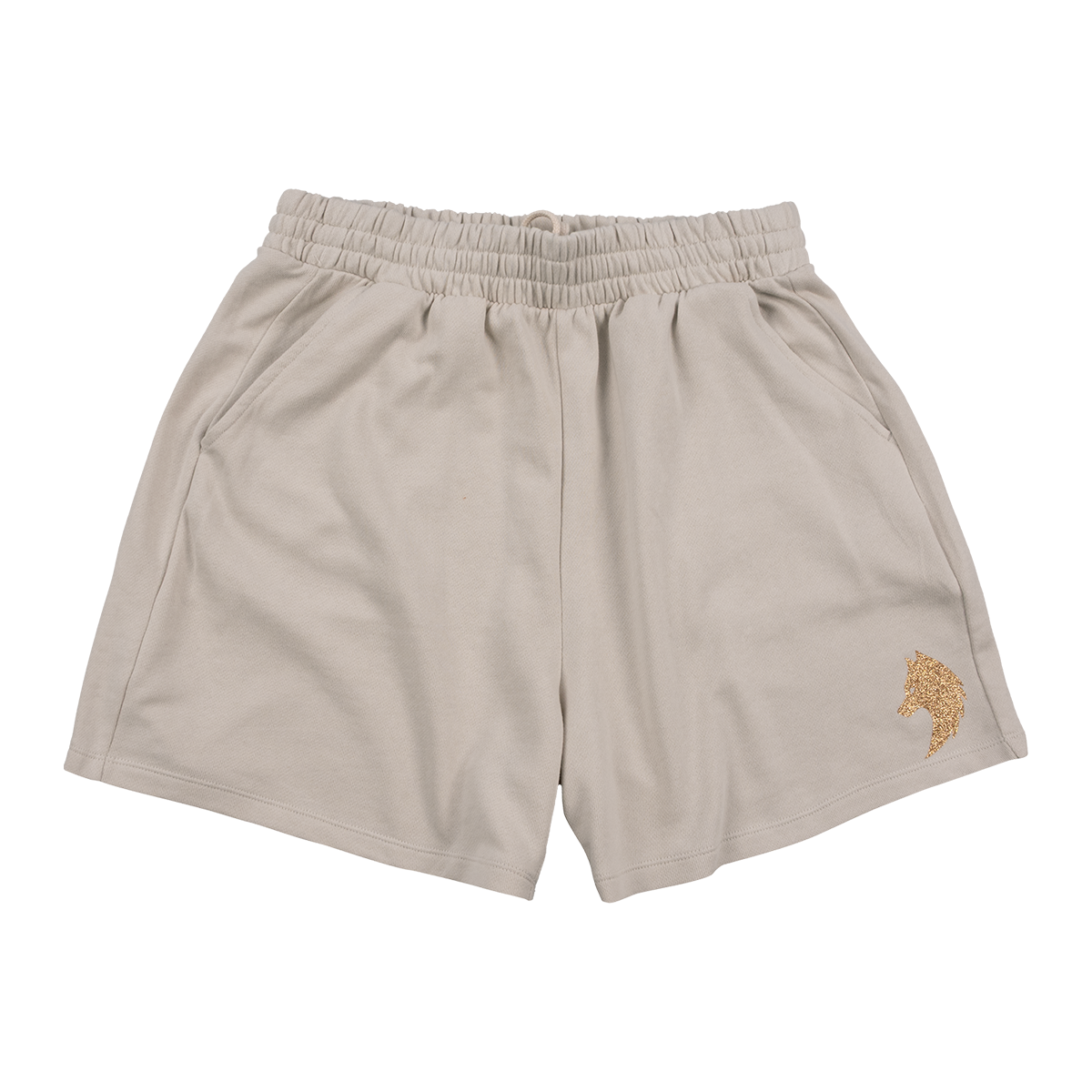 Bling Wolf Shorts - Beige and Gold