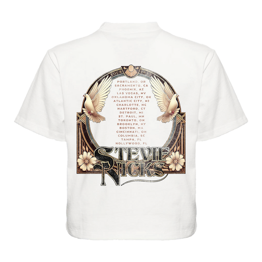 Stevie Nicks Tour 2025 Terracotta Doves Cropped Tee