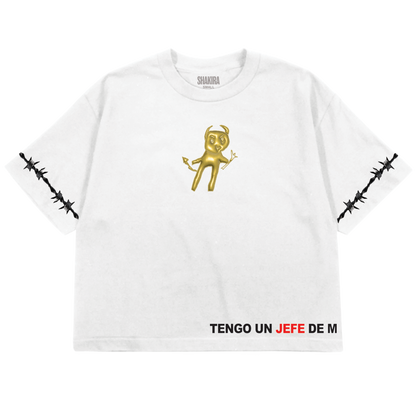 Tengo Un Jefe De M Crop T-shirt - White