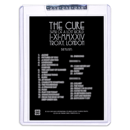 GAS The Cure November 1 2024 Troxy London Trading Card Illustrated by Daniel Danger