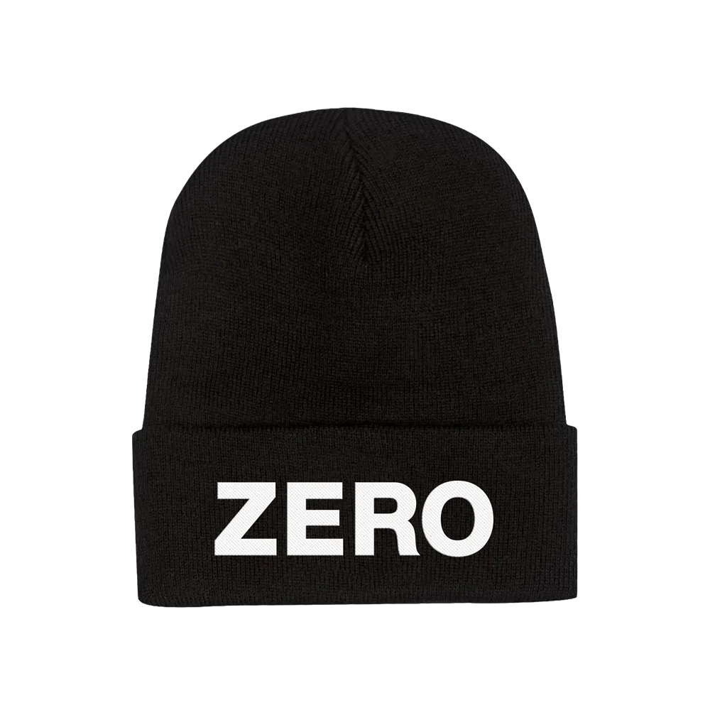 ZERO BLACK PUFF EMBROIDERED BEANIE