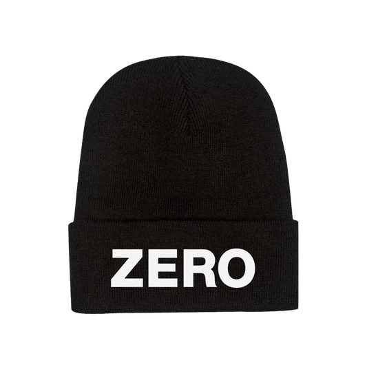 ZERO BLACK PUFF EMBROIDERED BEANIE