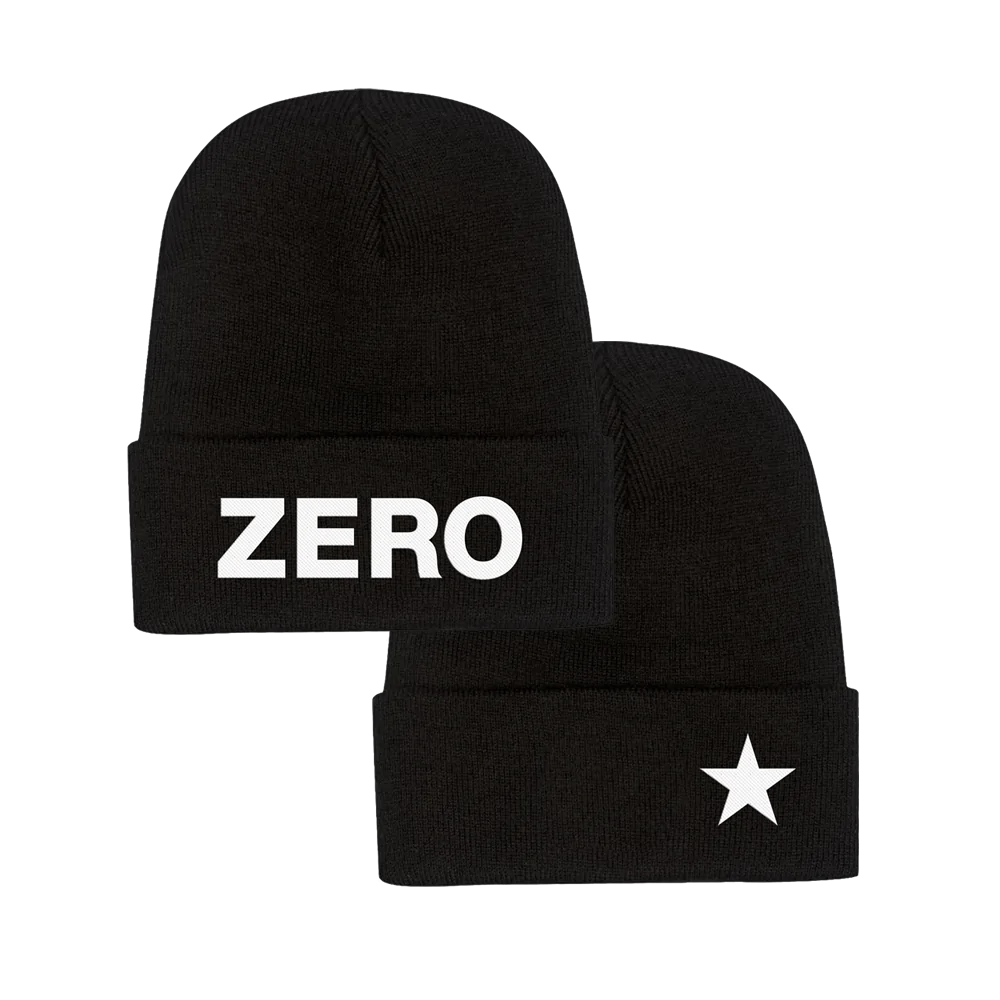 ZERO BLACK PUFF EMBROIDERED BEANIE