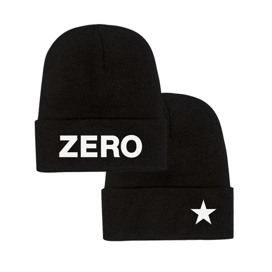 ZERO BLACK PUFF EMBROIDERED BEANIE
