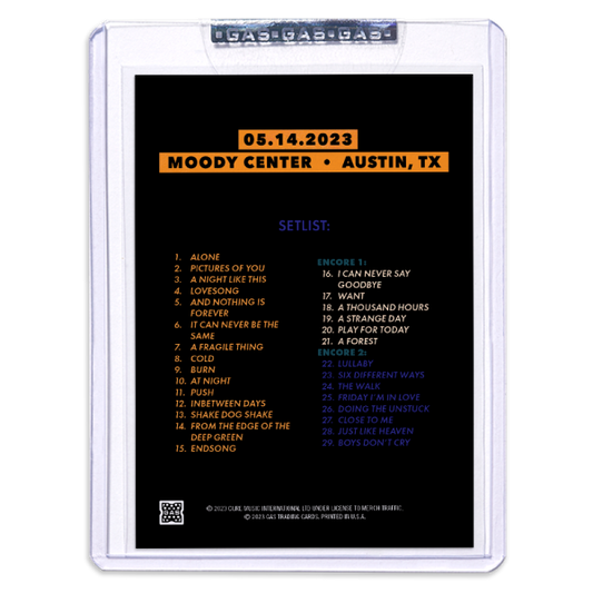 GAS The Cure May 14, 2023, Austin, TX 2nd Edition Trading Card by Oliver Barrett