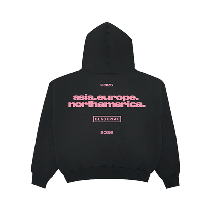 BLACKPINK Continent Logo Hoodie Black