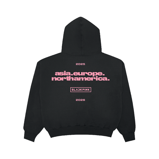 BLACKPINK Continent Logo Hoodie Black