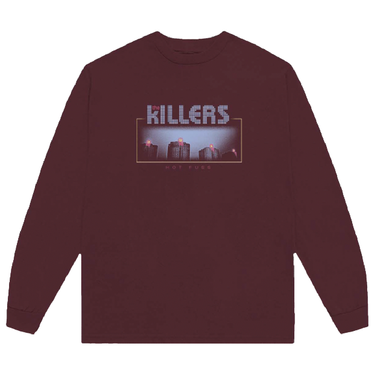 BURGUNDY HOT FUSS TRACKLIST LONG SLEEVE T-SHIRT