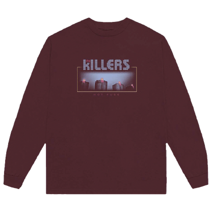 BURGUNDY HOT FUSS TRACKLIST LONG SLEEVE T-SHIRT