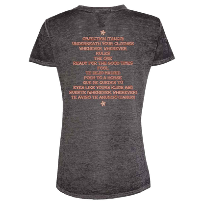 Laundry Service Cover Ladies Burnout T-shirt - Black