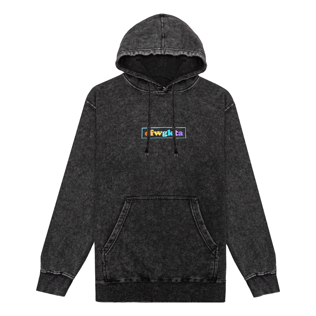 ofwgkta Rainbow Pullover Hoodie - Black Mineral Wash-Odd Future