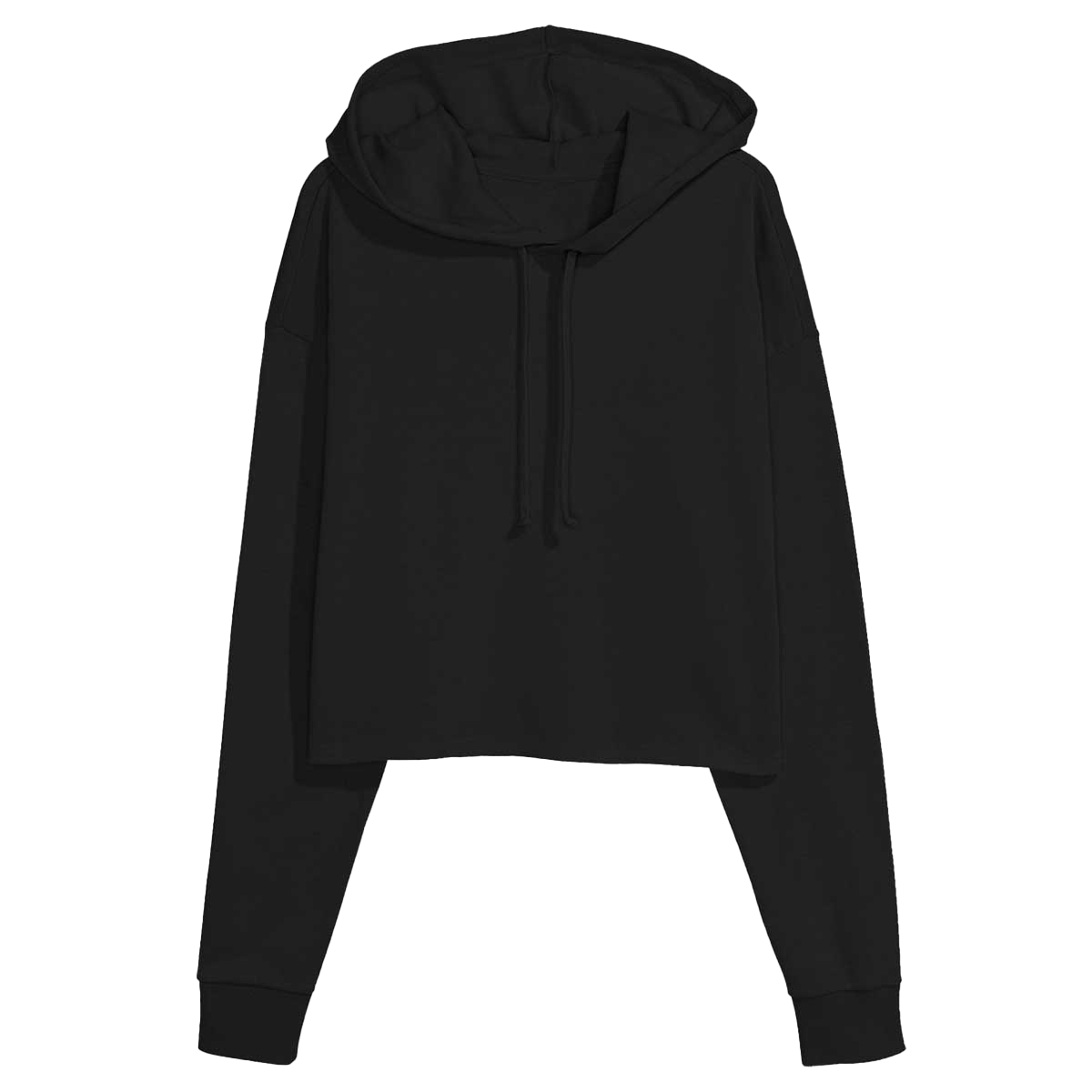 Laundry Service Logo Ladies Cropped Hoodie - Black